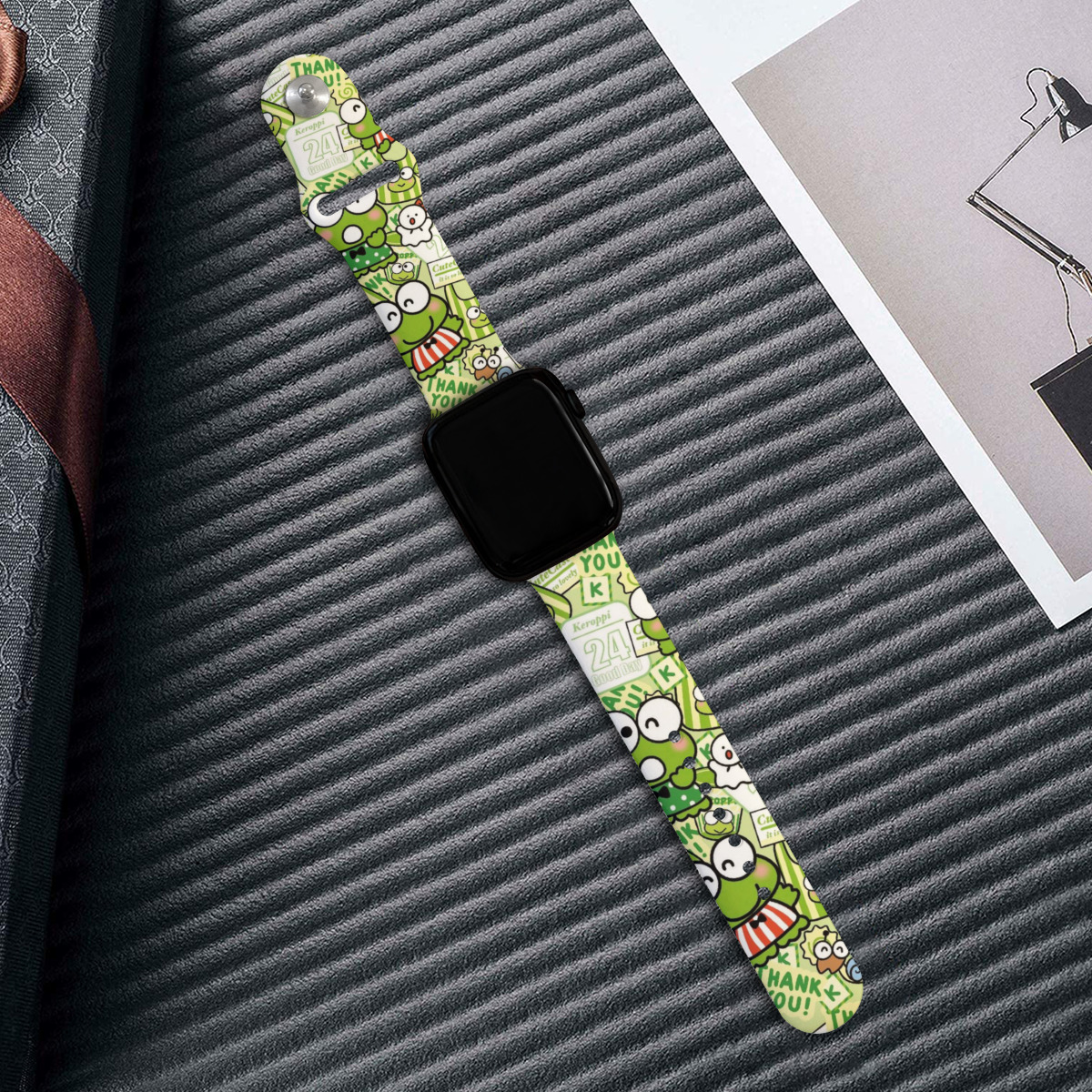 KEROKERO KEROPPI Silicone band compatible with Apple Watch band men and women, soft wristband waterproof replacement sport band for iWatch band series